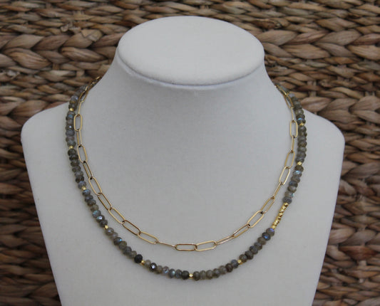 Labradorite and Gold Necklace