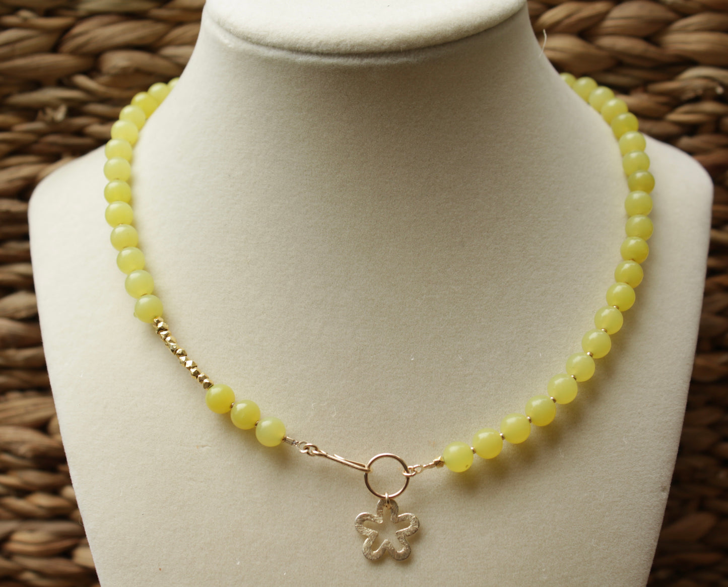 Lemon Jade Beaded Necklace
