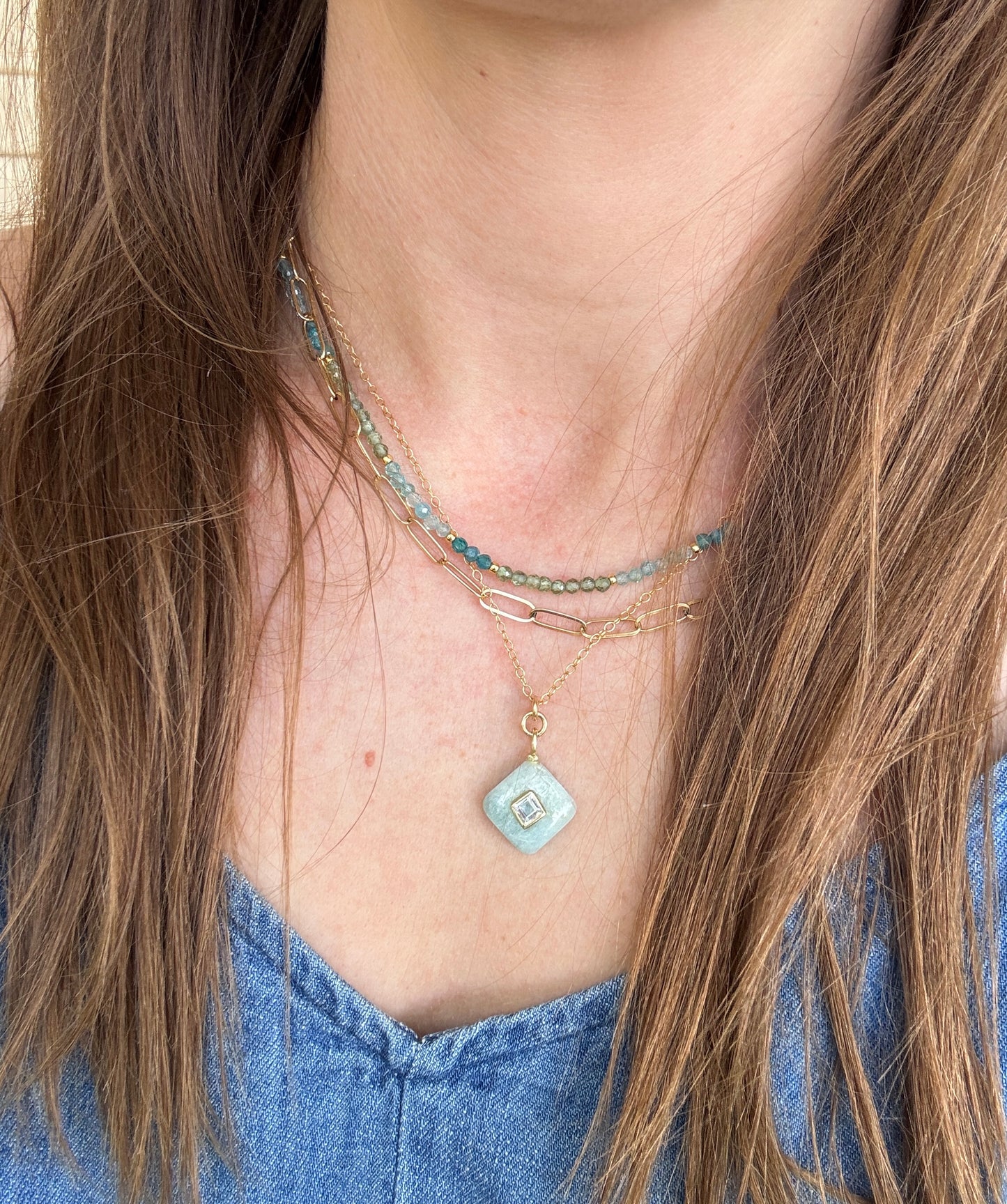 Apatite Gradient Beaded Necklace