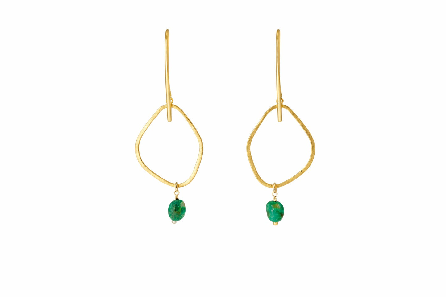 Gold Earrings With Turquoise Drop