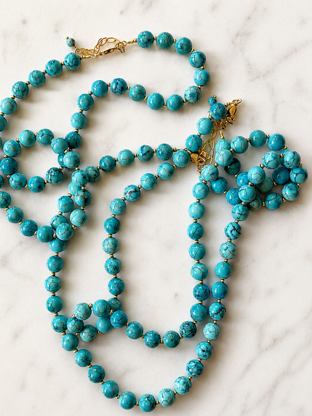 Reconstituted Turquoise Necklace