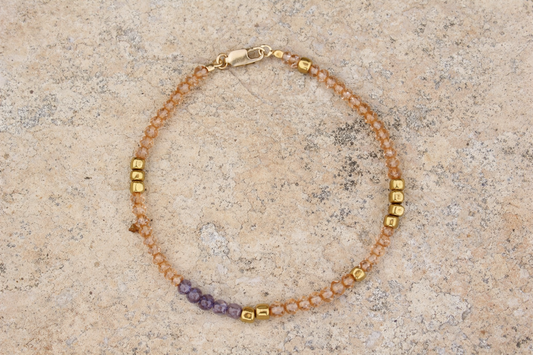 Carnelian and Amethyst Bracelet
