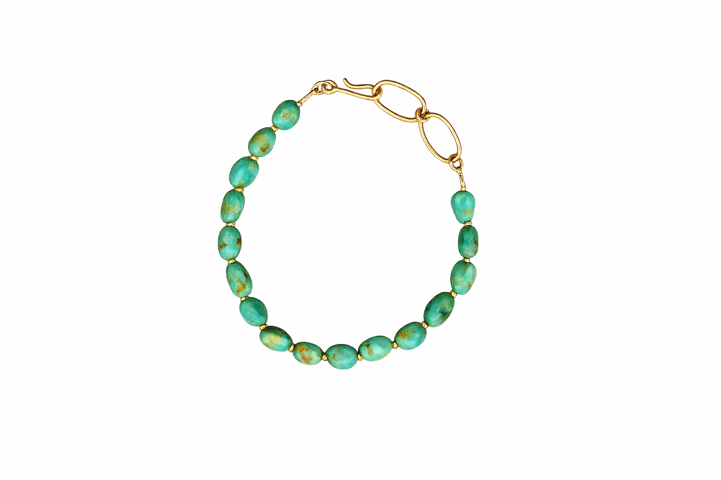 Turquoise Bracelet With Gold Spacers