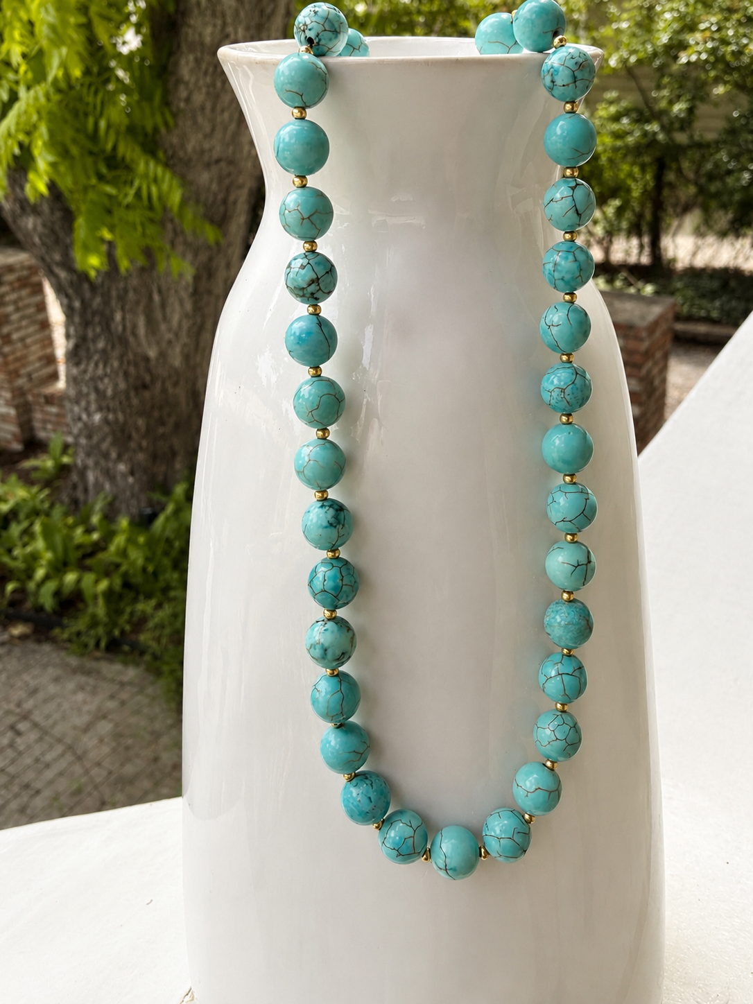 Reconstituted Turquoise Necklace
