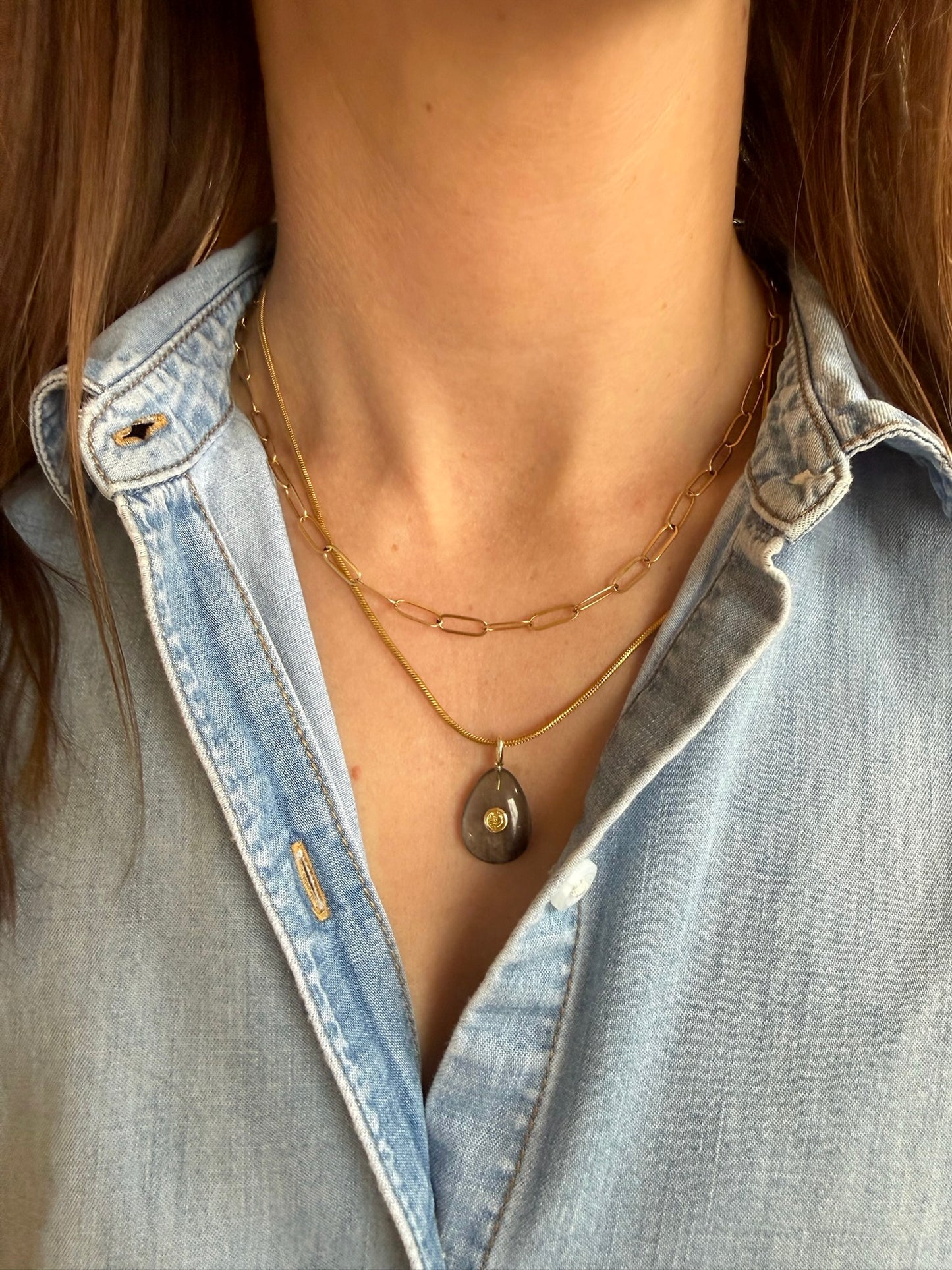 Bezel Moonstone Necklace