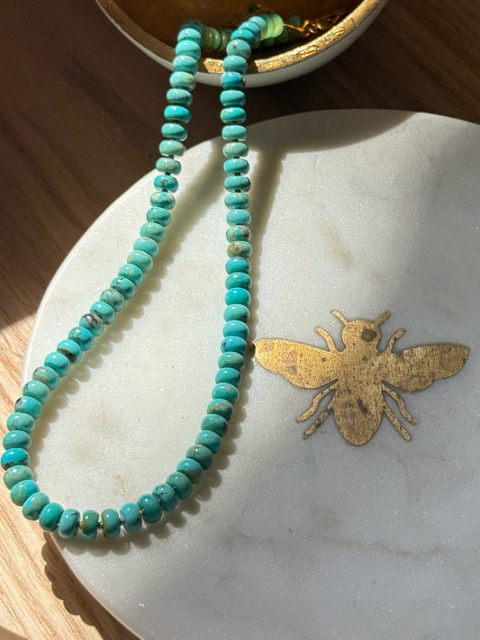 Turquoise and Gold Spacer Necklace