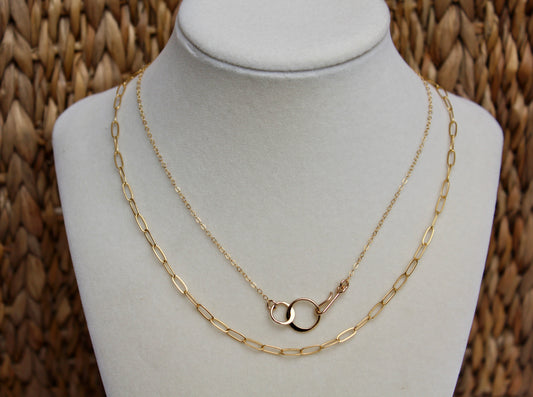 Gold Chain Necklace With Double Loop