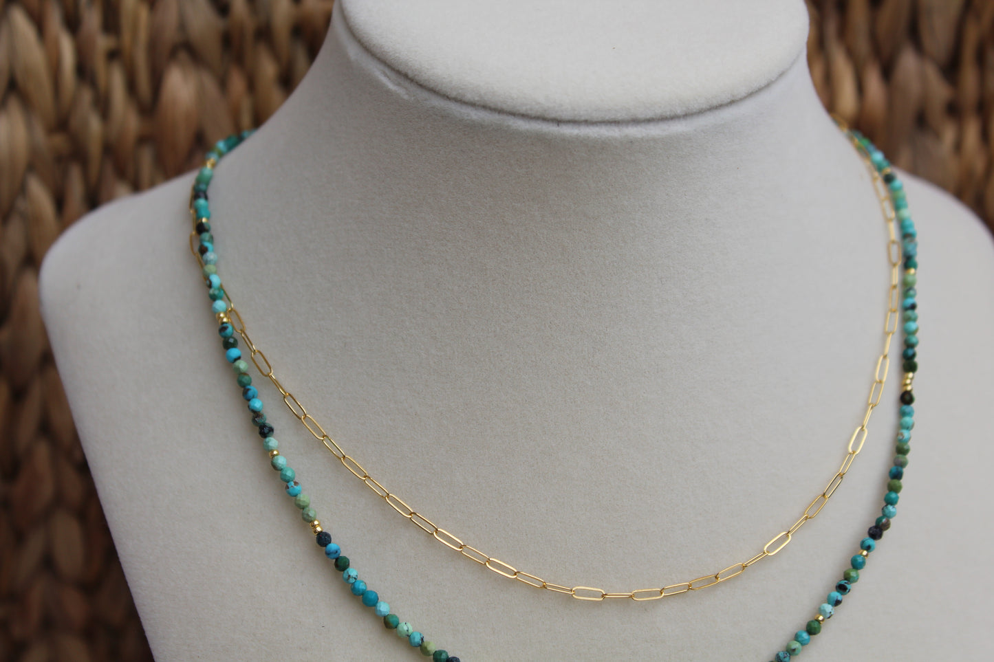 Turquoise Microbead Necklace