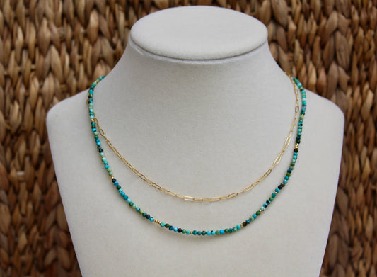 Turquoise Microbead Necklace