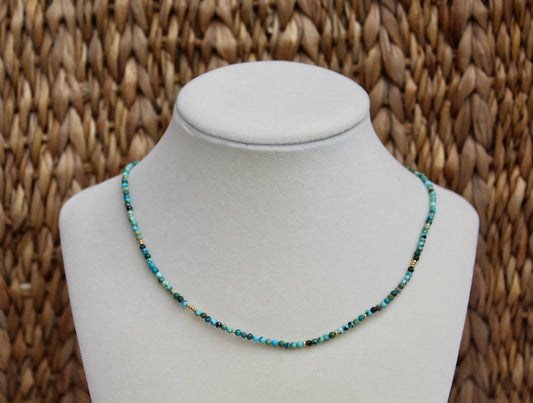 Turquoise Microbead Necklace