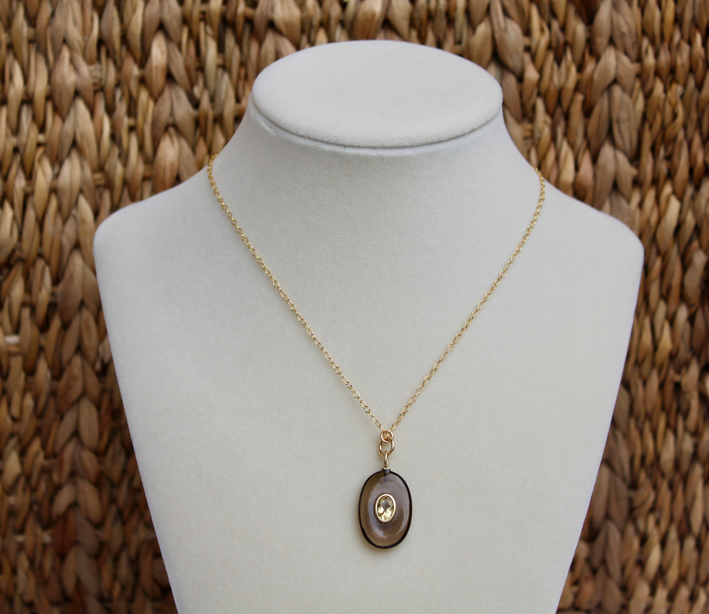 Smokey Topaz and Citrine Necklace