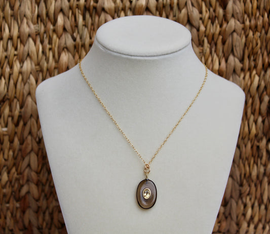 Smokey Topaz and Citrine Necklace