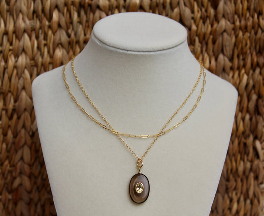 Smokey Topaz and Citrine Necklace