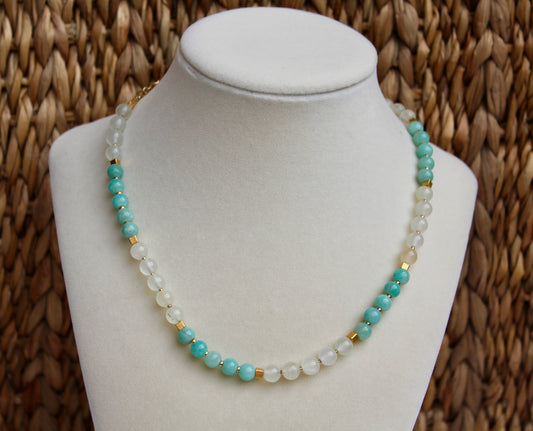 Amazonite and Moonstone Necklace