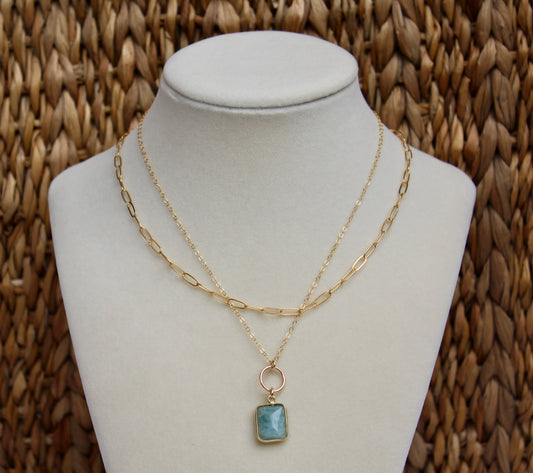 Amazonite Drop Necklace
