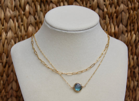 Labradorite Disc Necklace