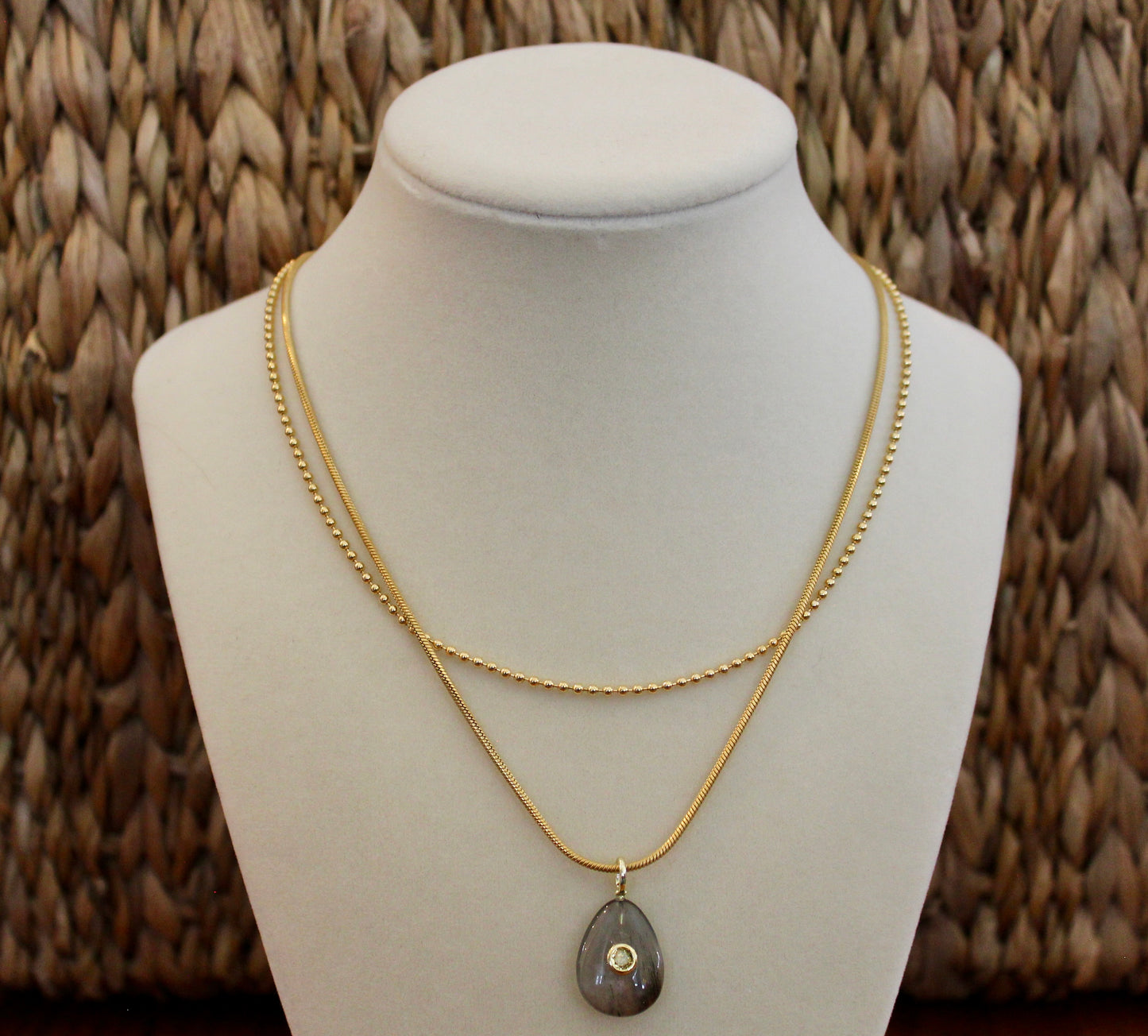 Bezel Moonstone Necklace