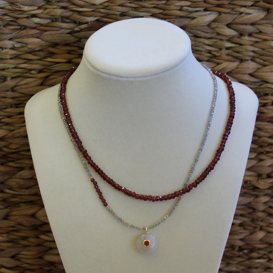 Labradorite and Garnet Necklace