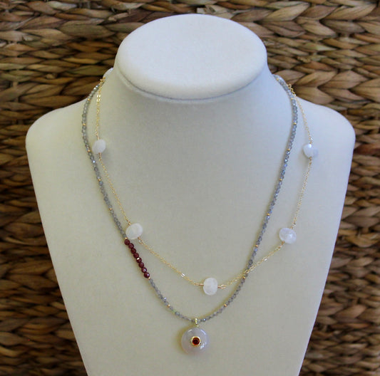Labradorite and Garnet Necklace