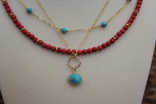 Kingman Turquoise Drop Necklace