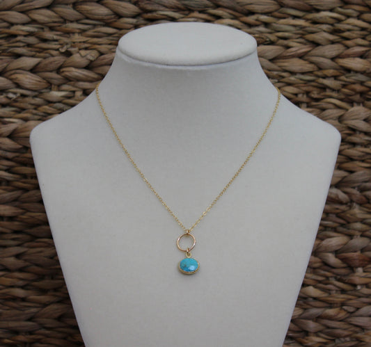 Kingman Turquoise Drop Necklace