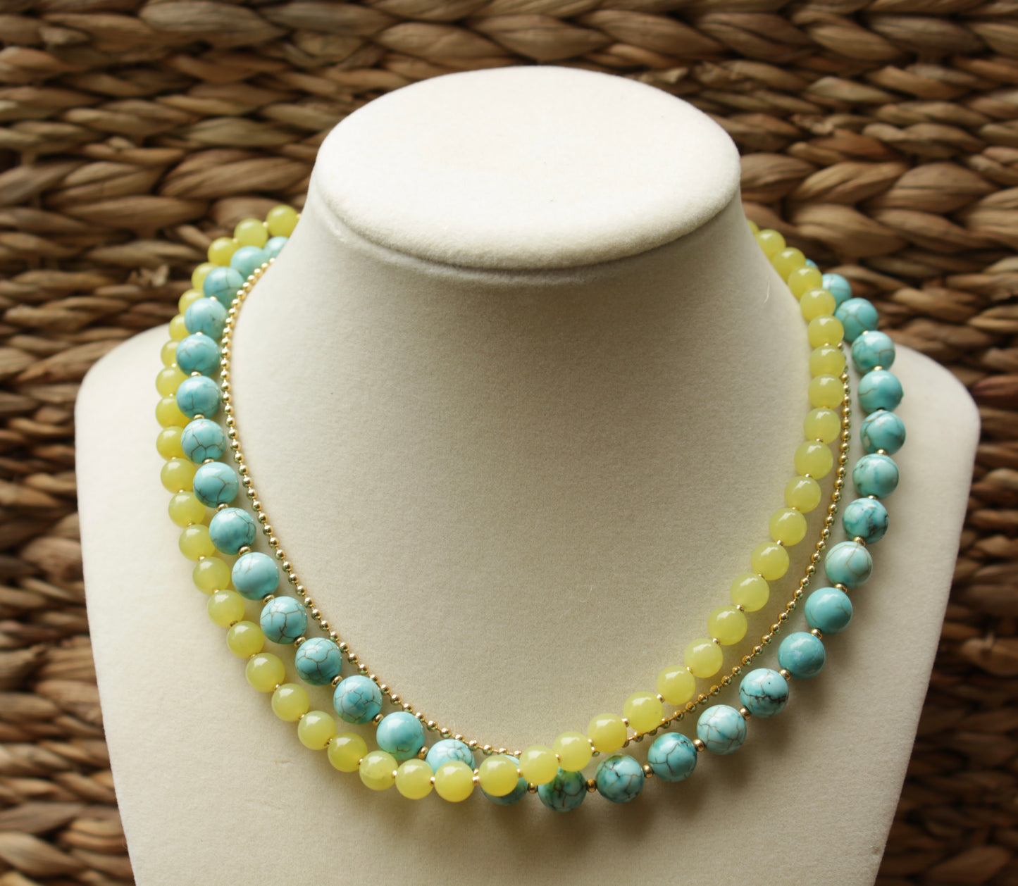 Lemon Jade Beaded Necklace