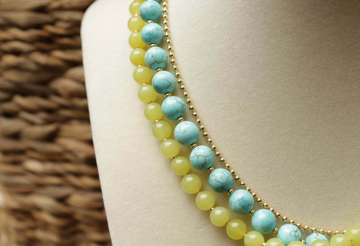 Reconstituted Turquoise Necklace