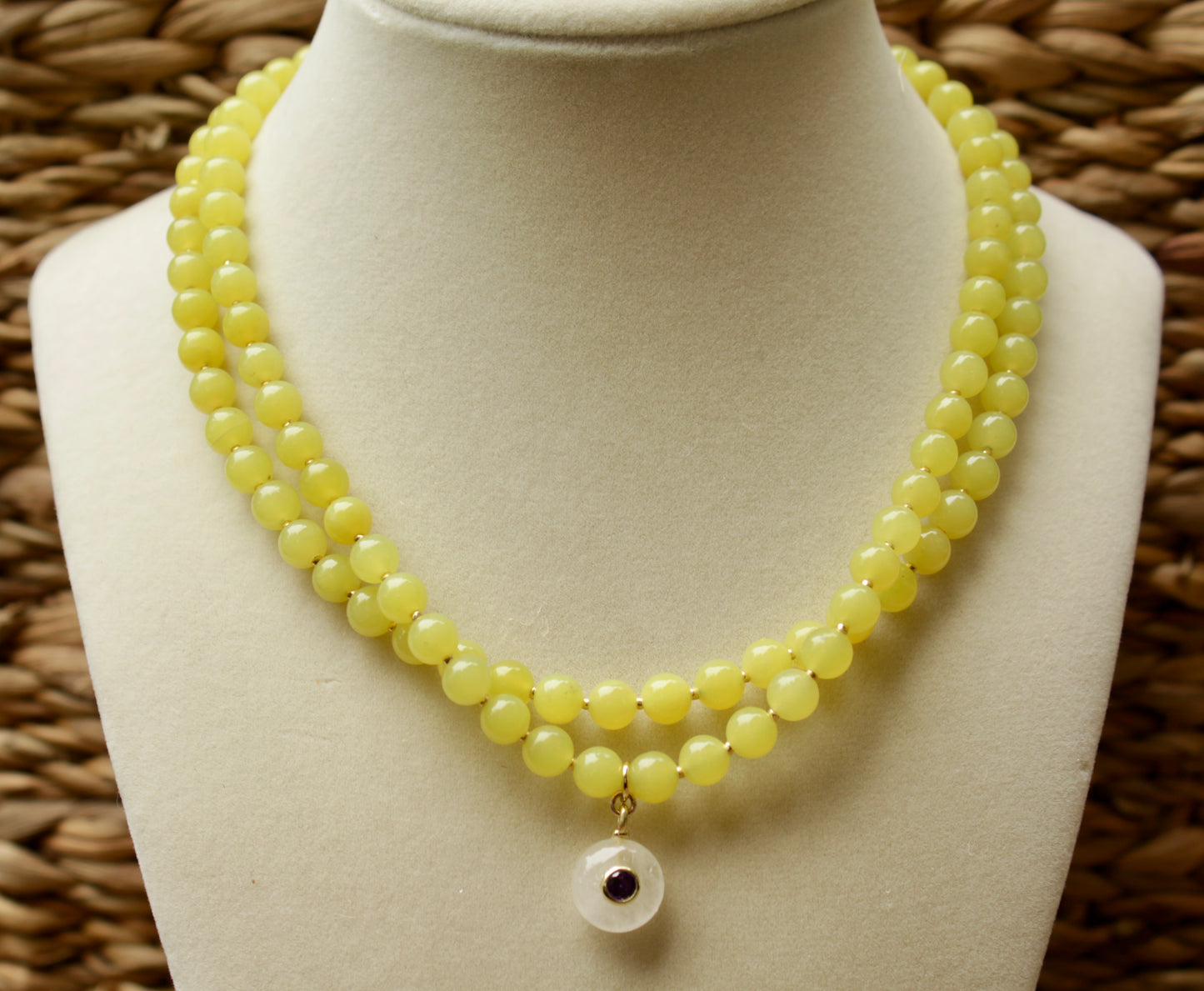 Lemon Jade Beaded Necklace