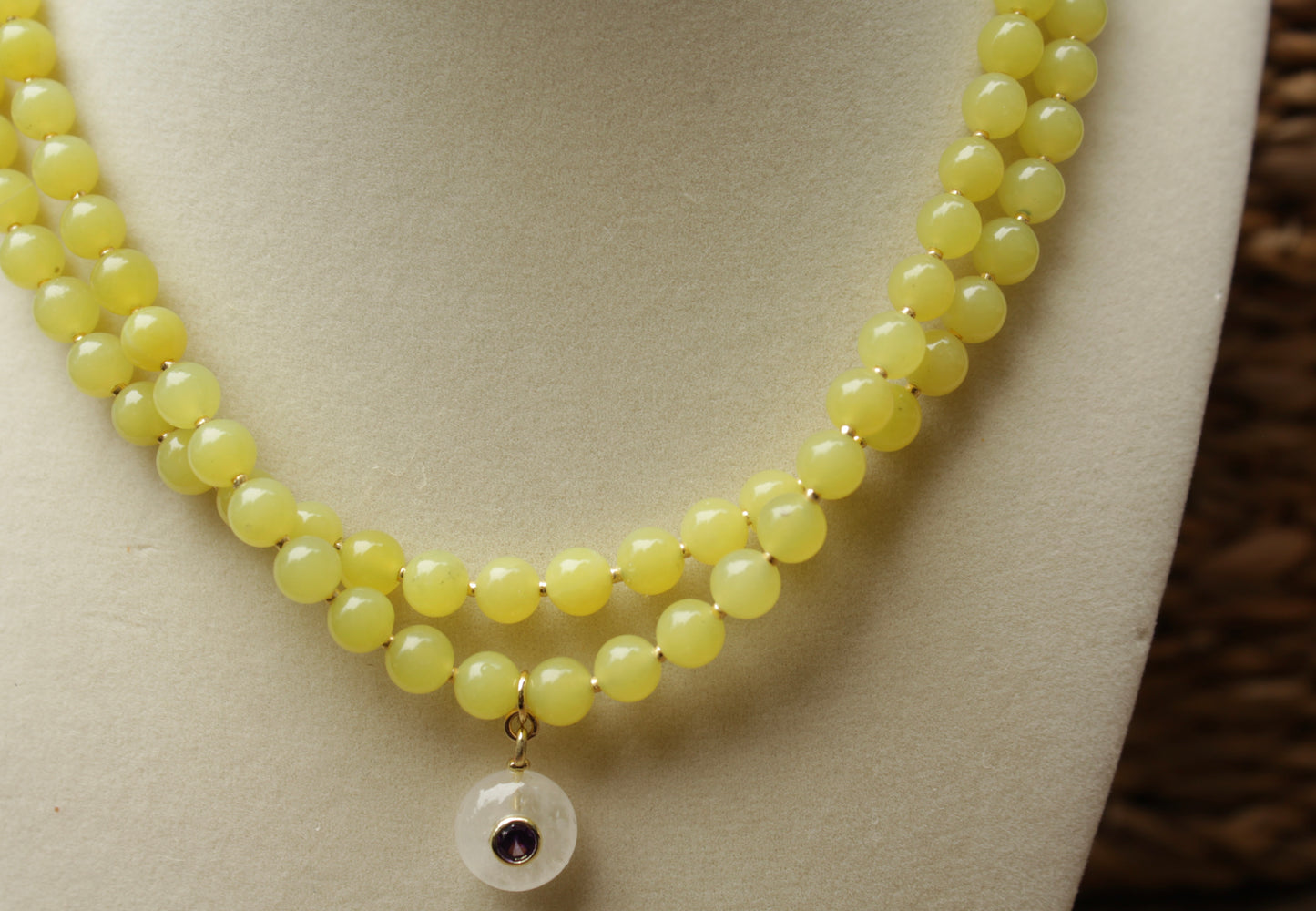Lemon Jade Beaded Necklace