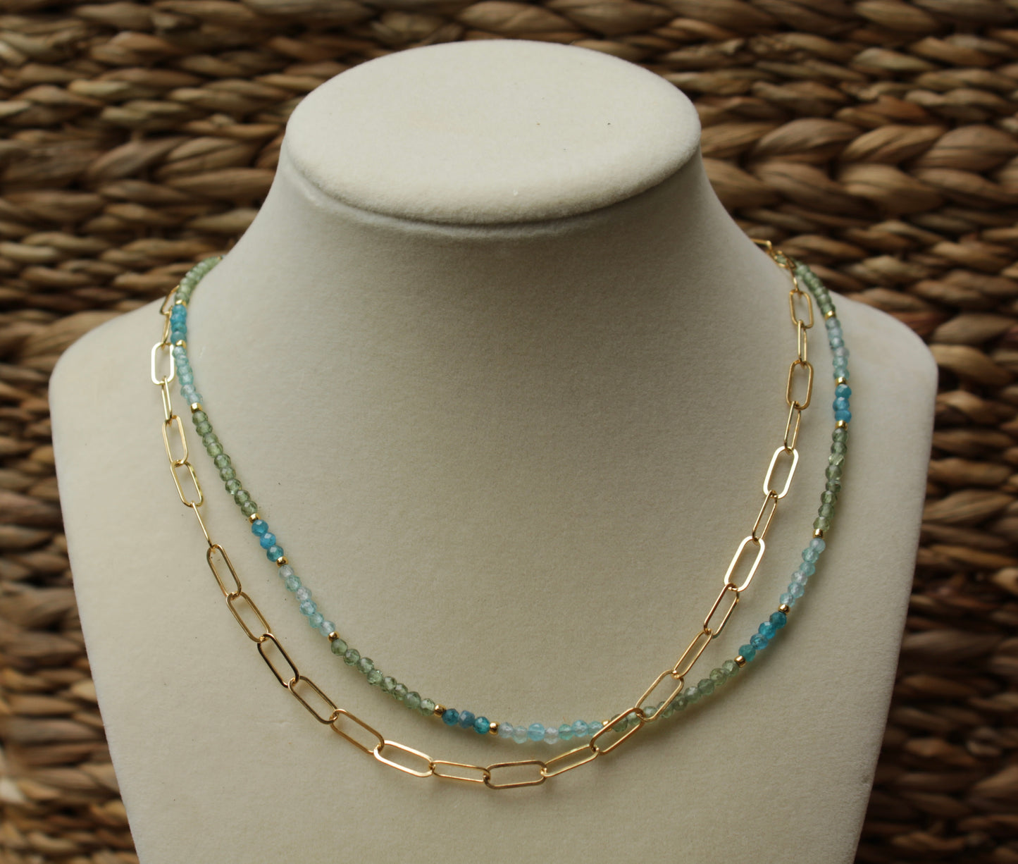 Apatite Gradient Beaded Necklace