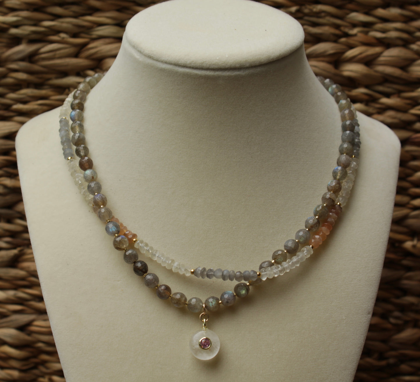 Moonstone Gradient Beaded Necklace