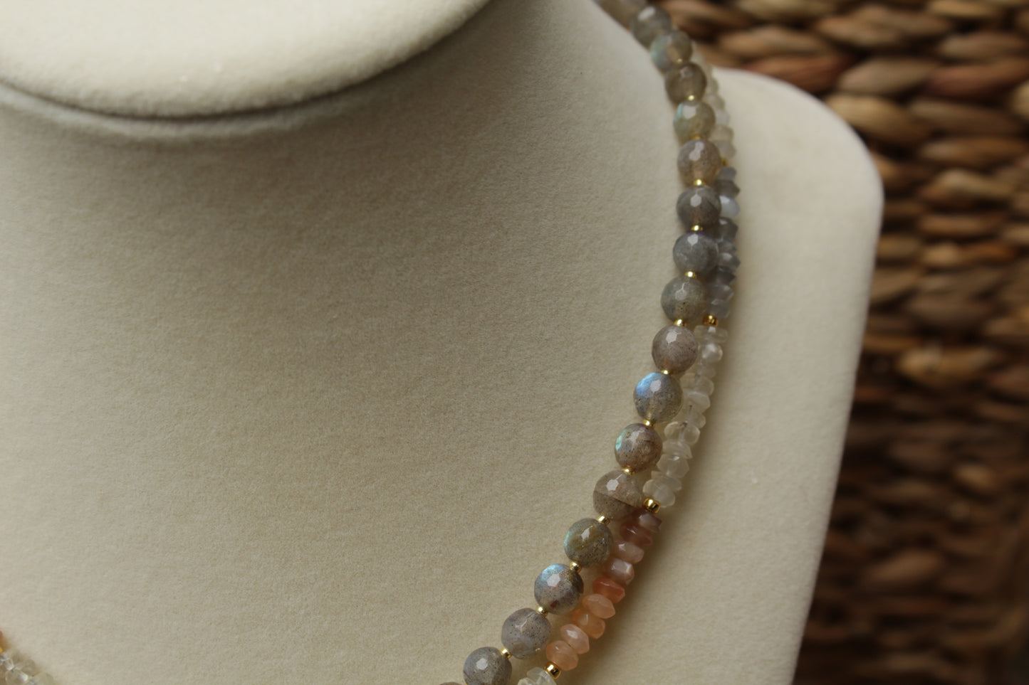 Moonstone Gradient Beaded Necklace