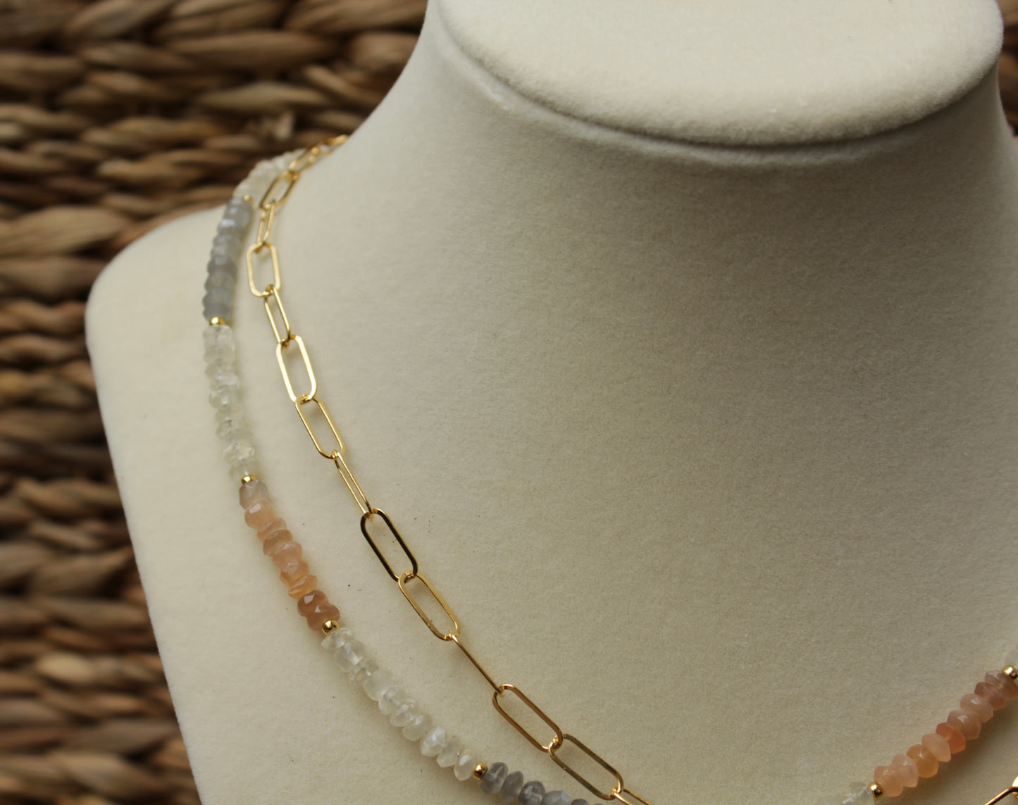 Moonstone Gradient Beaded Necklace