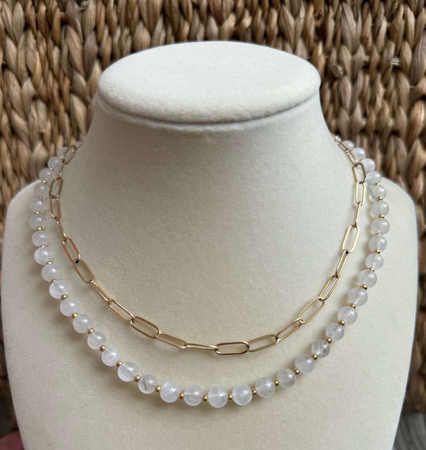 Moonstone Beaded Necklace