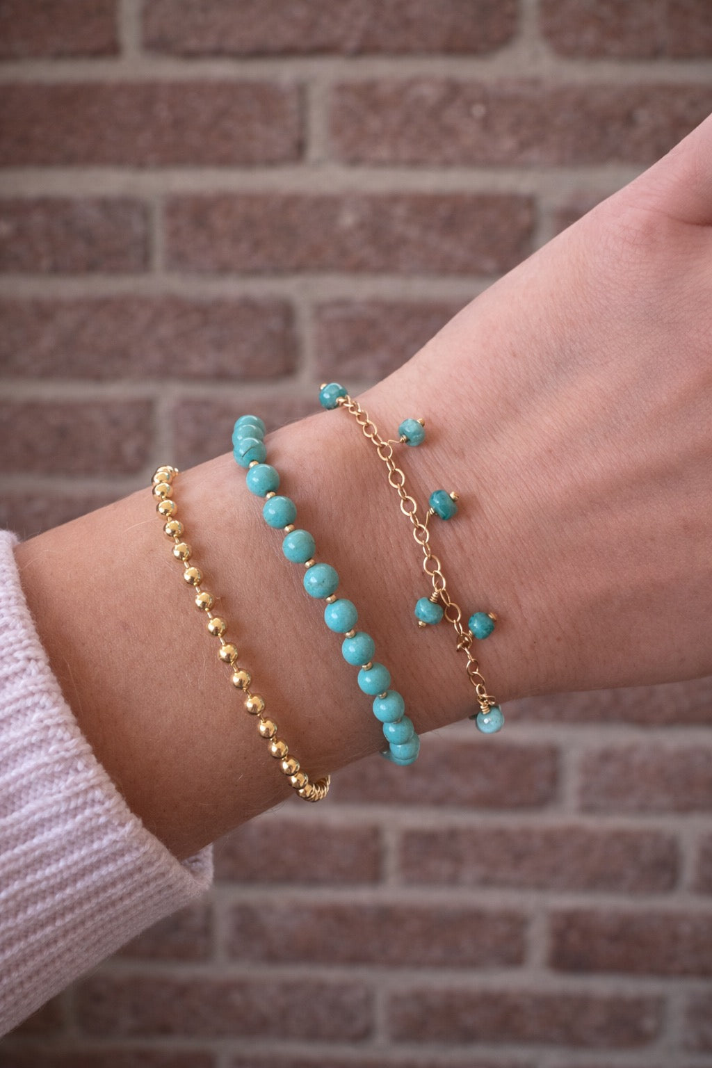 Small Amazonite Ball Bracelet